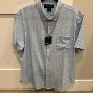 Mizzen+Main Sky Blue Patterned Men's Shirt